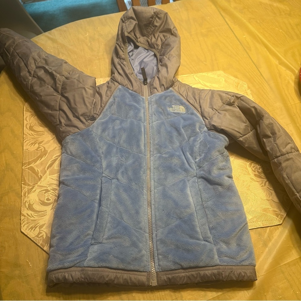 The North Face Blue and Gray Hooded Jacket
